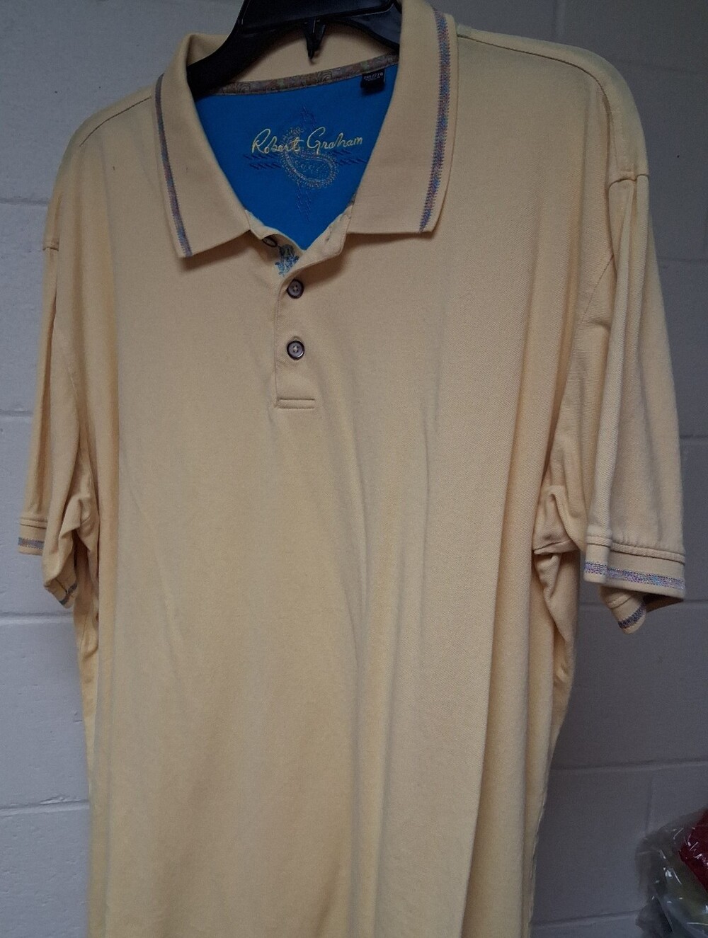 Robert Graham XXL Yellow Short Sleeve Polo Shirt.